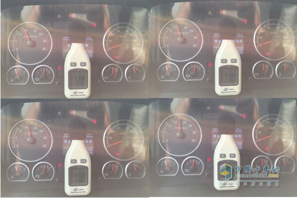 發(fā)動(dòng)機(jī)轉(zhuǎn)速1400r/min、1500r/min、1600r/min、1700r/min駕駛室內(nèi)部噪音