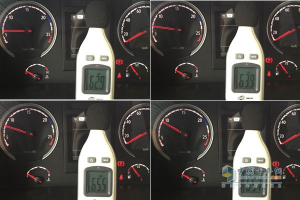 發(fā)動(dòng)機(jī)轉(zhuǎn)速怠速、700r/min、800r/min、900r/min駕駛室內(nèi)部噪音
