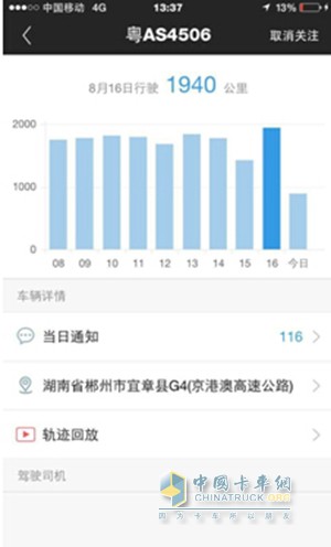 粵AS4506 8月21號-8月22號運行紀(jì)錄GPS截圖 