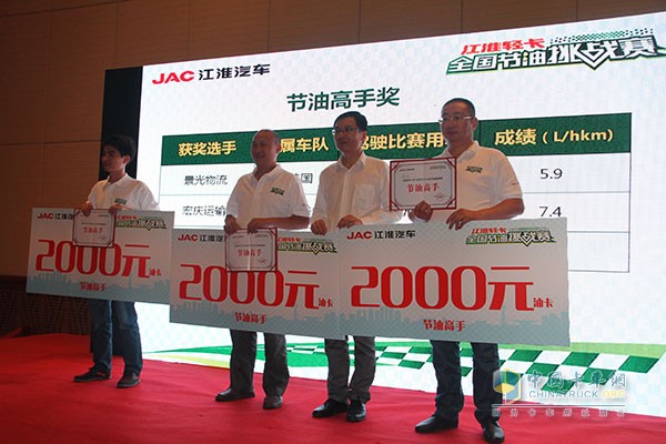 帥鈴邁斯福5.9L/100km 江淮輕卡節(jié)油賽上海總決賽完美收官！