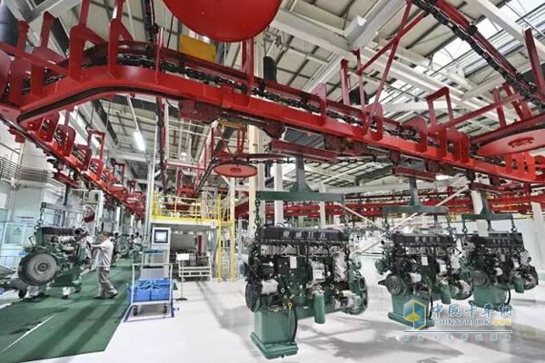 現(xiàn)代化的柴油機生產(chǎn)線、裝配線和成品線