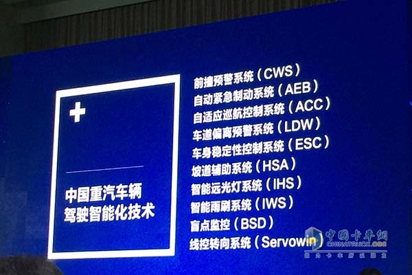 中國重汽車輛駕駛智能化技術(shù)