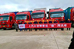 上汽紅巖深圳區(qū)域批量交付杰獅牽引車