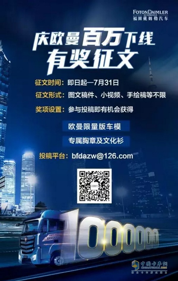 慶歐曼第100萬(wàn)臺(tái)下線有獎(jiǎng)?wù)魑幕顒?dòng)開始啦！