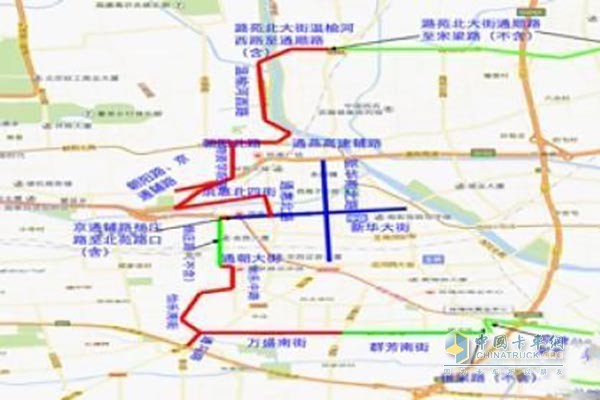 自2017年7月13日起，北京市通州區(qū)將對載貨汽車等，實施分區(qū)域、分時段禁限行管理