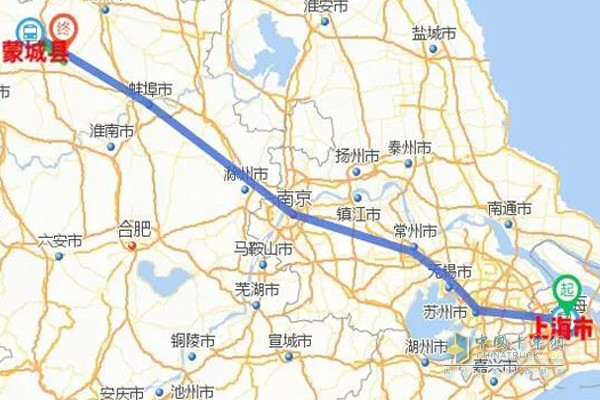 中國重汽“年，豪沃、豪瀚送您回家過”活動上海-蒙城路線圖