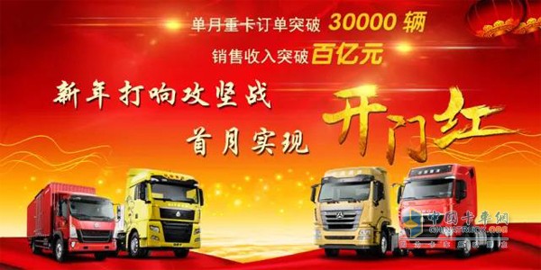 中國重汽新年首月實現(xiàn)開門紅