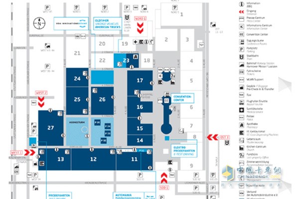 德國漢諾威商用車展展廳布局圖