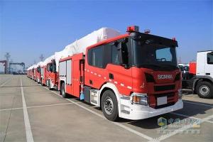 強強搭配 國內首批新恐龍28米登高消防車到港