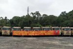 助力深圳藍(lán) 中集聯(lián)合卡車LNG環(huán)保渣土車深圳批量交付