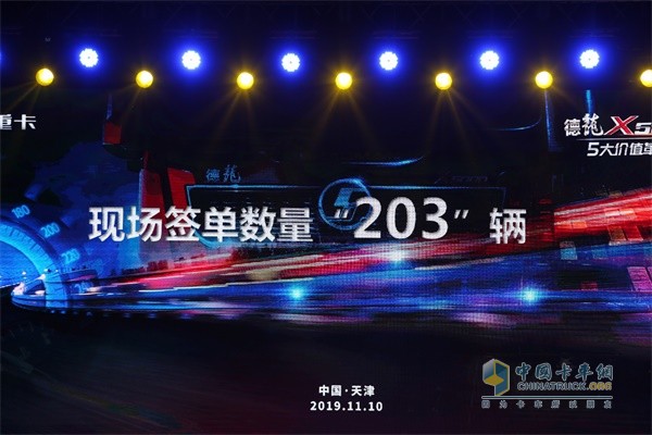 陜汽德龍現(xiàn)場(chǎng)訂車203臺(tái)