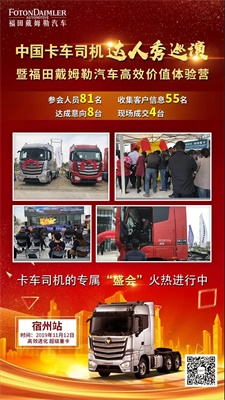 中國(guó)卡車司機(jī)達(dá)人秀巡演暨福田戴姆勒汽車高效價(jià)值體驗(yàn)營(yíng)