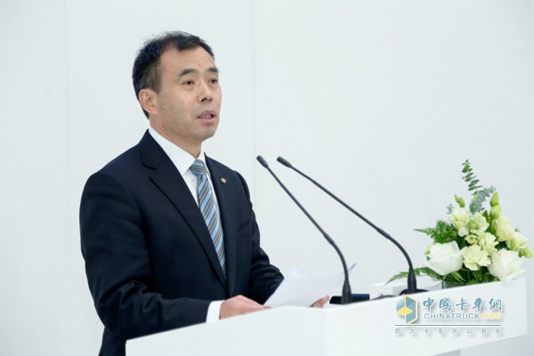 北汽集團(tuán)總經(jīng)理、福田汽車董事長張夕勇發(fā)表講話