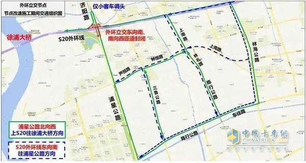 外環(huán)立交節(jié)點節(jié)點改造施工期間交通組織圖