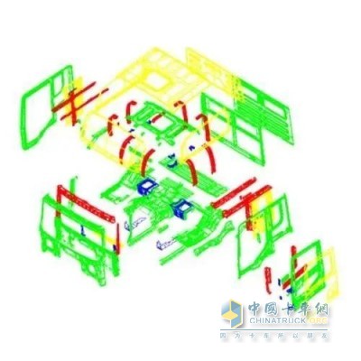 陜汽德龍獨有的龍骨式框架結(jié)構(gòu)駕駛室