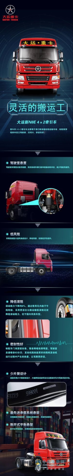 大運(yùn)重卡新N8E 4×2牽引車