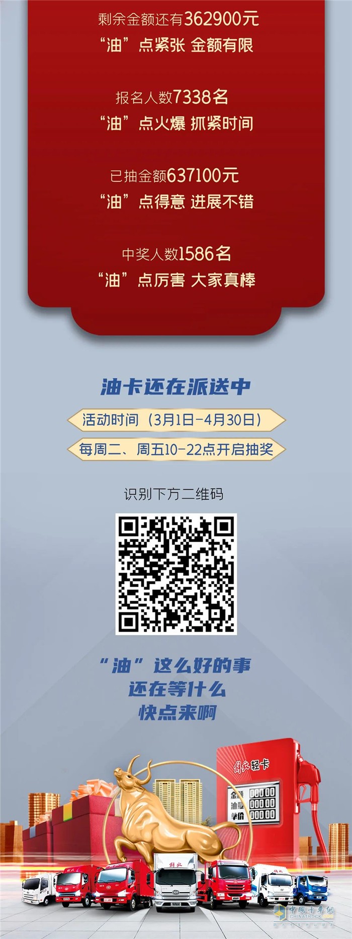 解放輕卡，油卡持續(xù)火爆