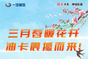 三月春光無(wú)限好，解放輕卡百萬(wàn)油卡不能少！