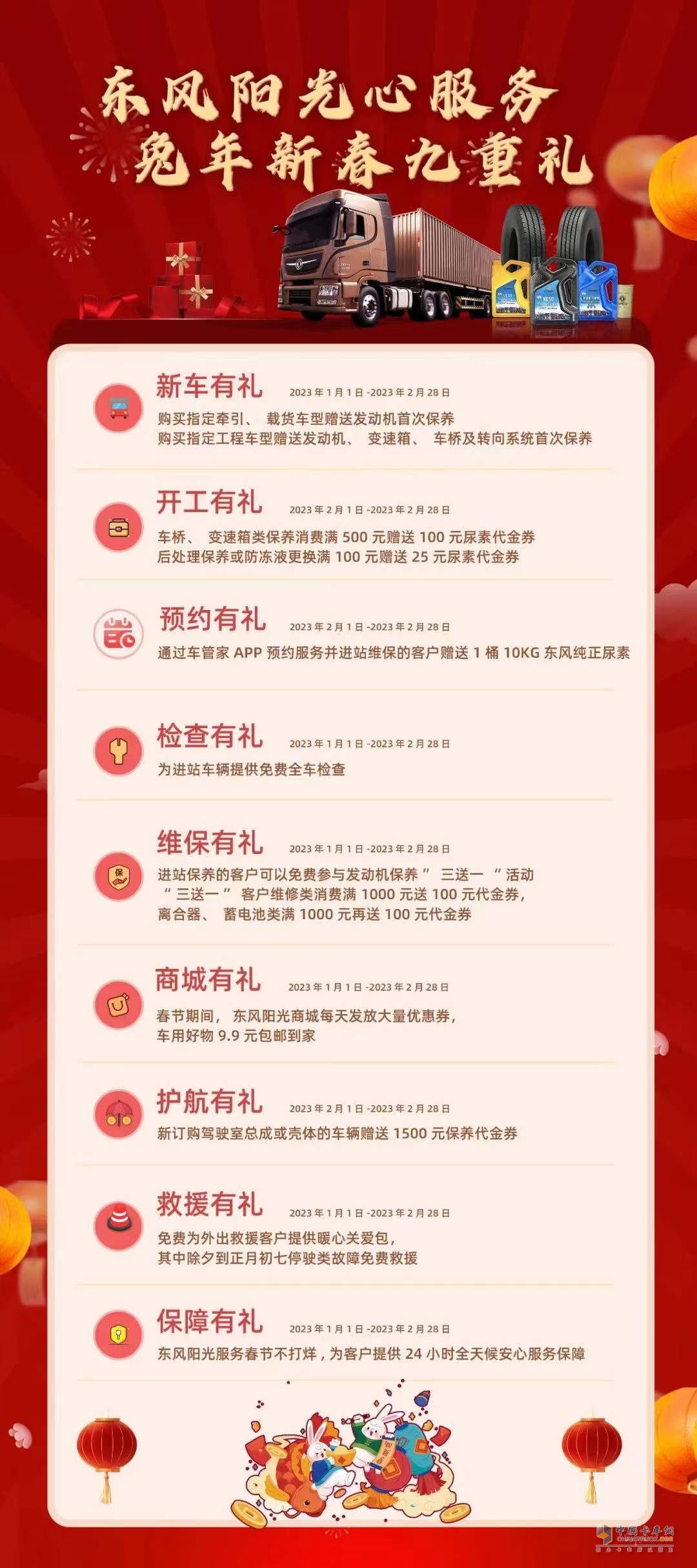 東風陽光心服務(wù) 兔年新春九重禮