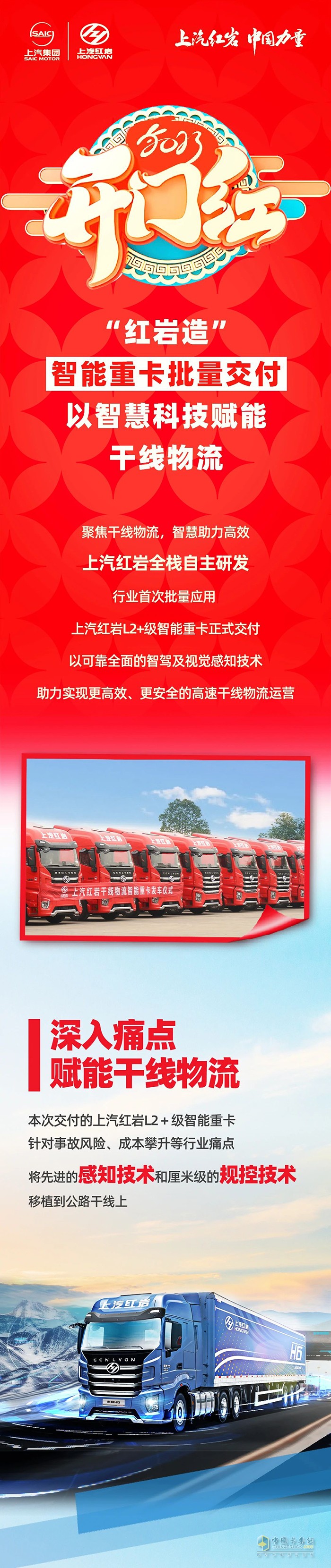  “紅巖造”智能重卡批量交付，以智慧科技賦能干線(xiàn)物流