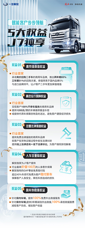5大權(quán)益重磅來襲！行業(yè)首推一汽解放J7獨(dú)享！
