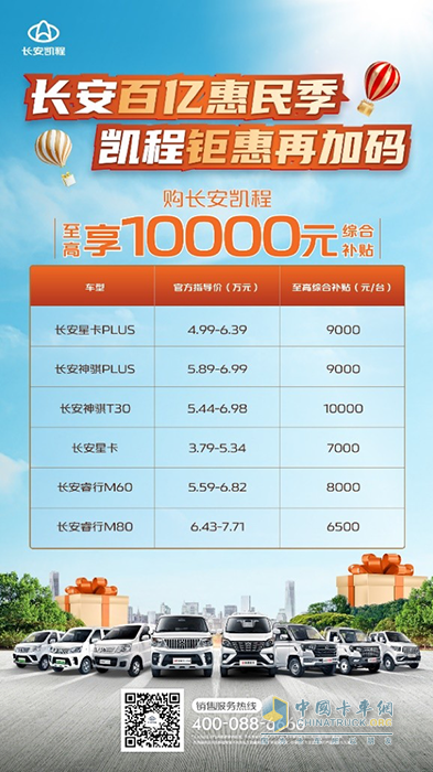 最高10000元！長(zhǎng)安凱程多款好車(chē)優(yōu)惠補(bǔ)貼來(lái)了