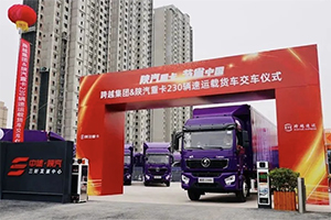 陜汽重卡230輛德龍L5000速運(yùn)載貨車批量交車