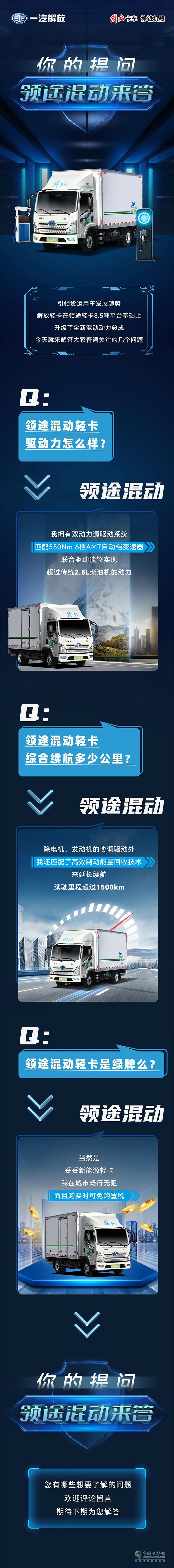你的提問，解放領(lǐng)途輕卡混動(dòng)來答