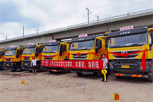 助力臺(tái)州工程建設(shè) 上汽紅巖杰獅C6自卸車批量交付