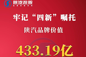 上漲13.75% 陜汽品牌價(jià)值433.19億再創(chuàng)新高！