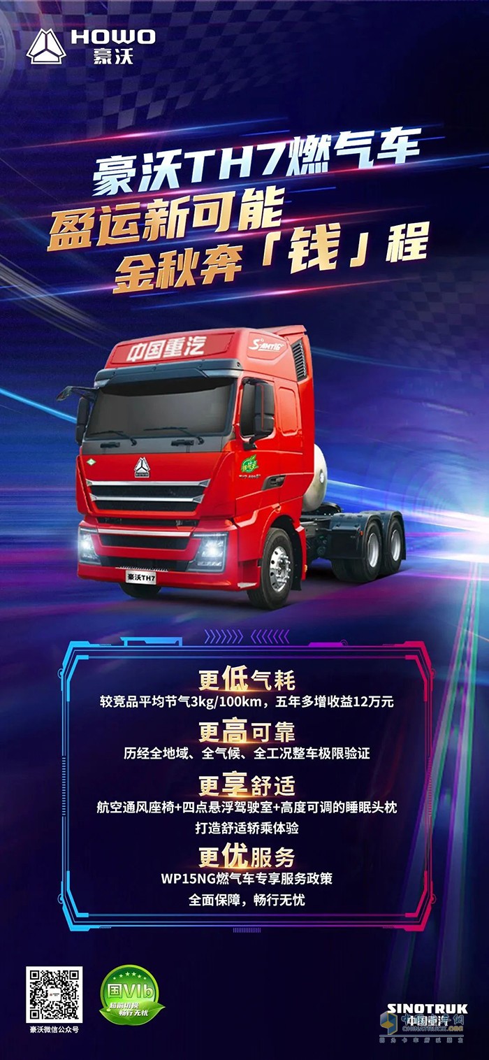 豪沃TH7燃氣車，盈運新可能，金秋奔錢程！