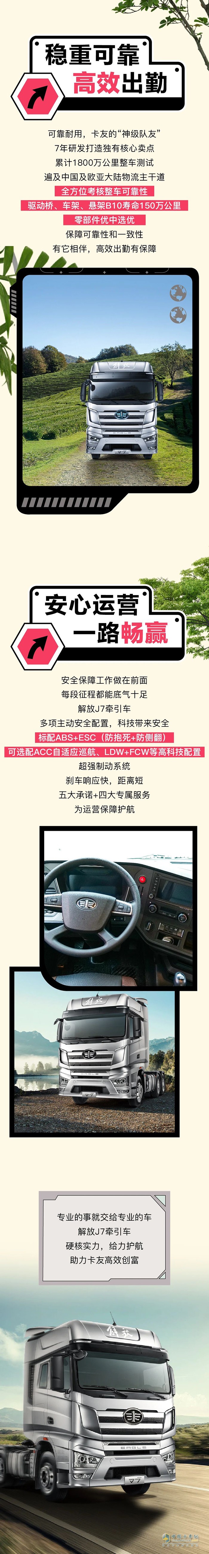 黃金搭檔，實力領(lǐng)跑！一汽解放J7牽引車伴您高效奔“富”