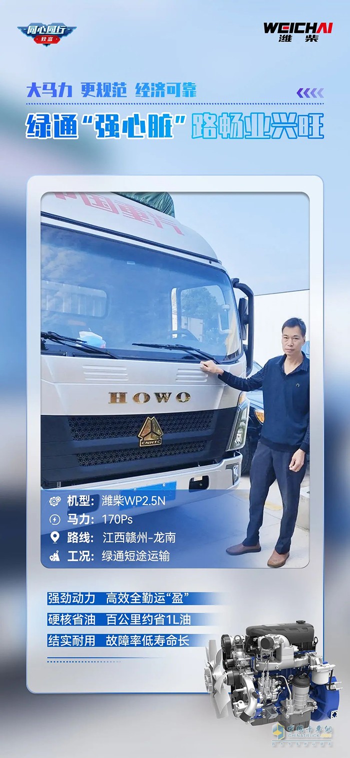 城際綠通，就選濰柴WP2.5N，讓新鮮食材一步到位！