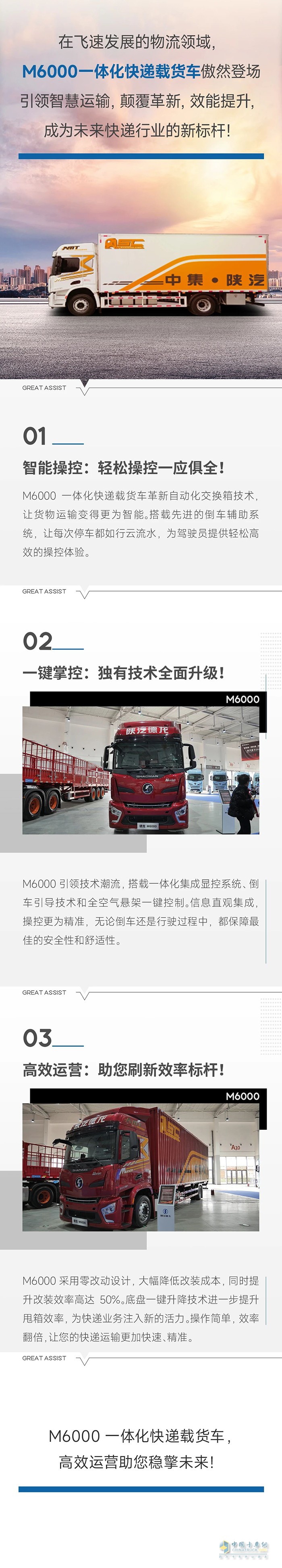 中集陜汽M6000一體化快遞載貨車(chē)：顛覆效率，引領(lǐng)未來(lái)