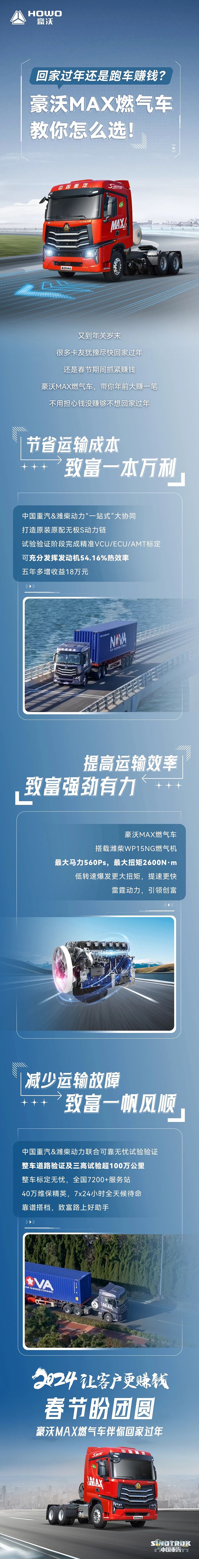 回家過年還是跑車賺錢？豪沃MAX燃?xì)廛嚱棠阍趺催x