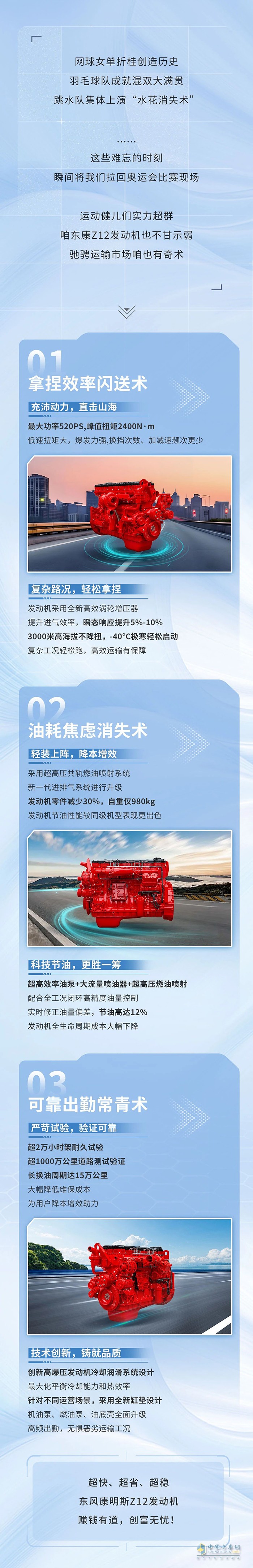 健兒們有“水花消失術(shù)”、“飛速接球術(shù)”東康Z12發(fā)動機(jī)也有奇術(shù)