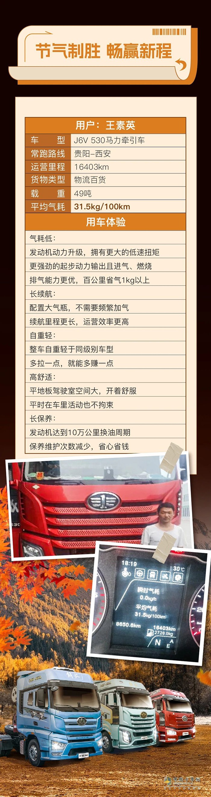 百公里氣耗31.5kg，J6V 530馬力燃?xì)鉅恳屚鯉煾祫?chuàng)富無(wú)煩惱