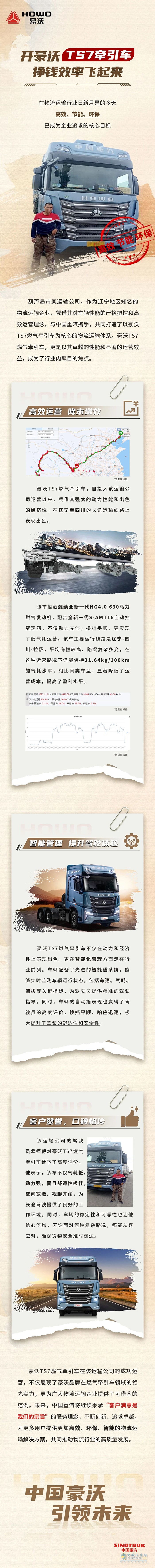 “開豪沃TS7牽引車，掙錢效率飛起來！”