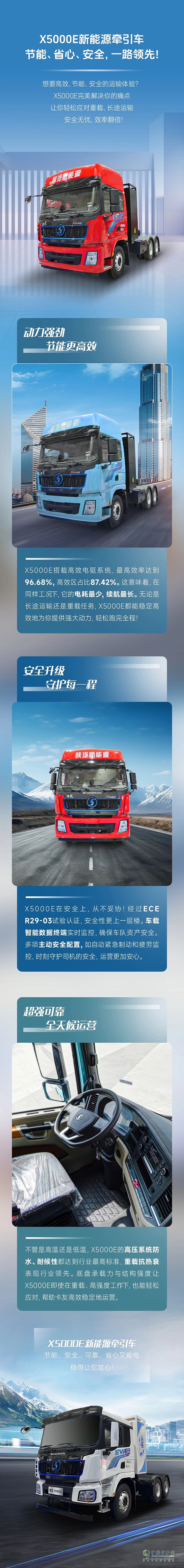 陜汽X5000E新能源牽引車(chē)：節(jié)能、省心、安全，一路領(lǐng)先！