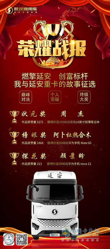 榮耀誕生！ “我與延安重卡的故事”征選活動(dòng)圓滿落幕