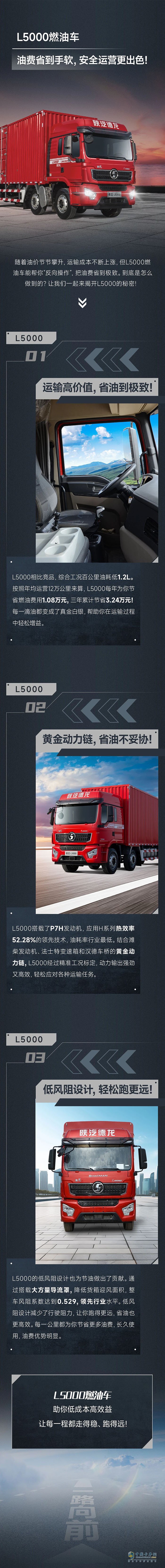 陜汽德龍L5000燃油車，油費省到手軟，安全運營更出色！