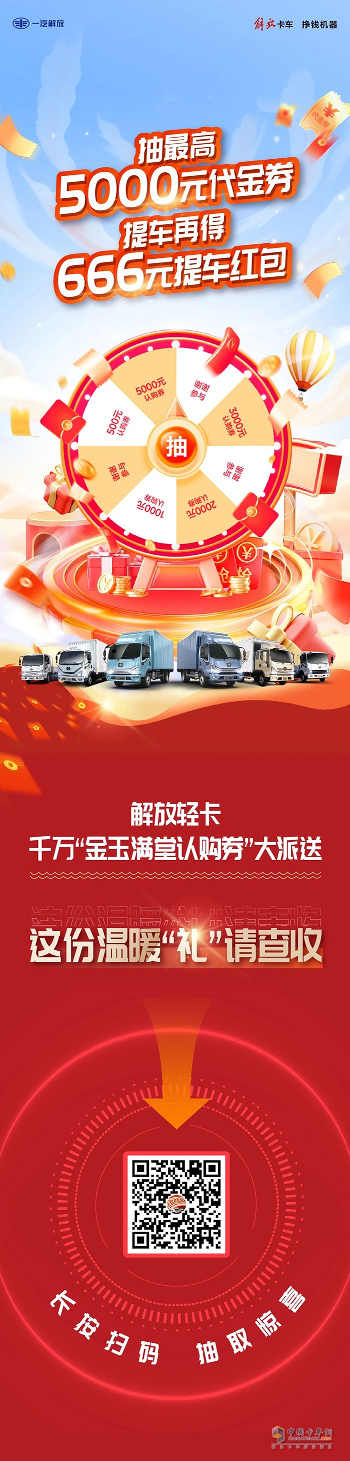 解放輕卡:提車再得666元，這份溫暖“禮”請查收！