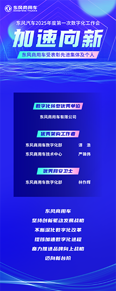 加速向新！東風(fēng)商用車數(shù)字化轉(zhuǎn)型成果獲集團(tuán)表彰