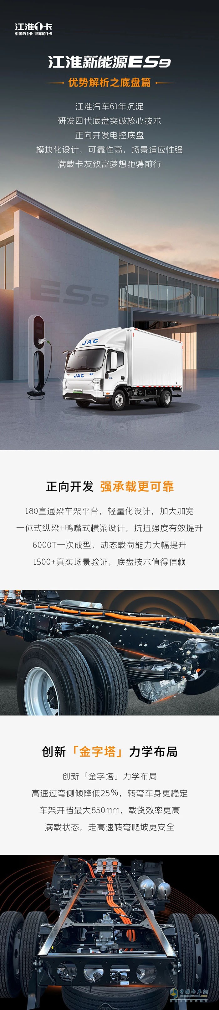 江淮新能源輕卡ES9純電底盤，能裝耐跑穩(wěn)創(chuàng)富