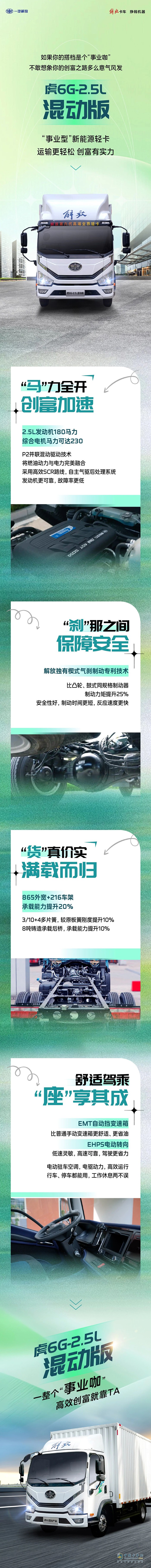 　“事業(yè)咖”！解放輕卡虎6G-2.5L混動版，創(chuàng)富路上意氣風發(fā)！