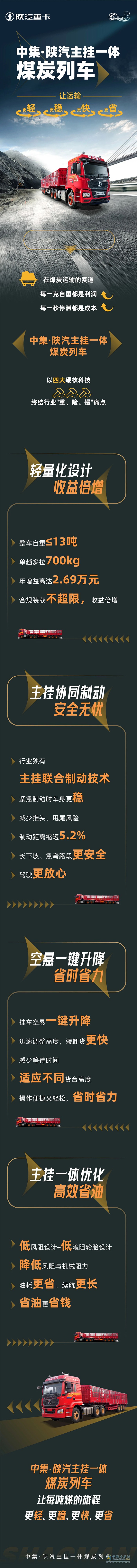 中集?陜汽主掛一體煤炭列車，讓運(yùn)輸更輕、更穩(wěn)、更快、更??！