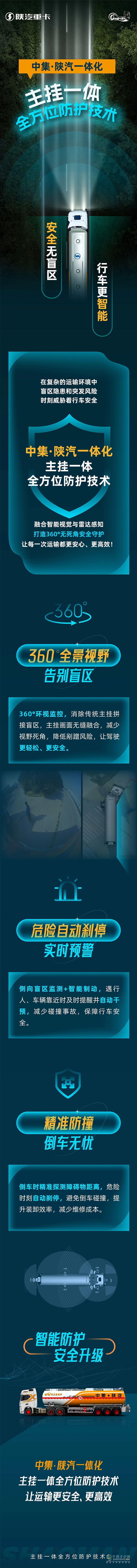 中集?陜汽一體化主掛一體全方位防護技術(shù)，安全無盲區(qū)，行駛更智能！