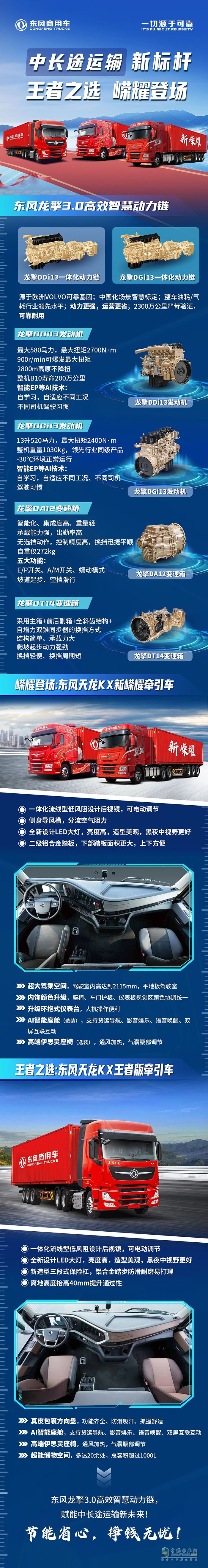 龍擎3.0高效智慧動力鏈，賦能中長途運輸新未來！