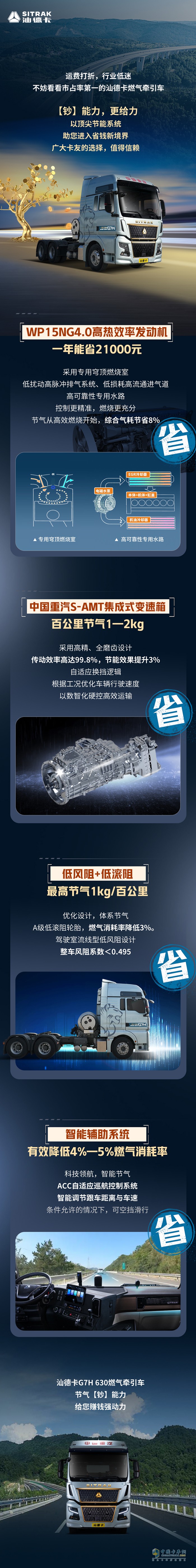 中國重汽汕德卡燃?xì)廛嚒?jié)氣“鈔”能力，賺錢強(qiáng)動(dòng)力！