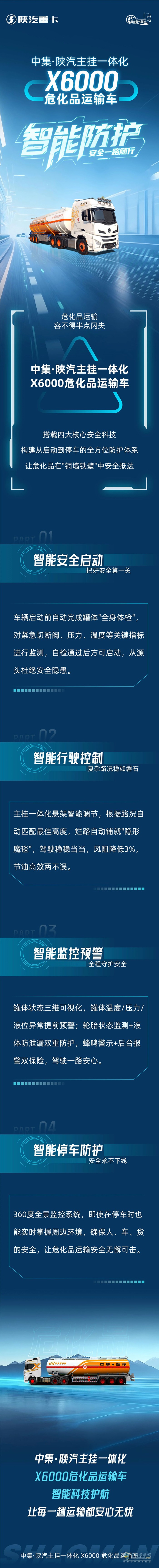中集·陜汽主掛一體化X6000?；愤\(yùn)輸車，智能防護(hù)，安全一路隨行！